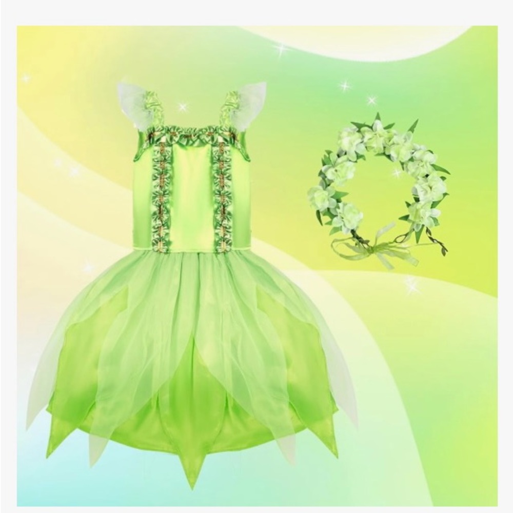 💚🧚Green Fairy🧚💚 3pc Costume for Kids 🌟NEW🌟